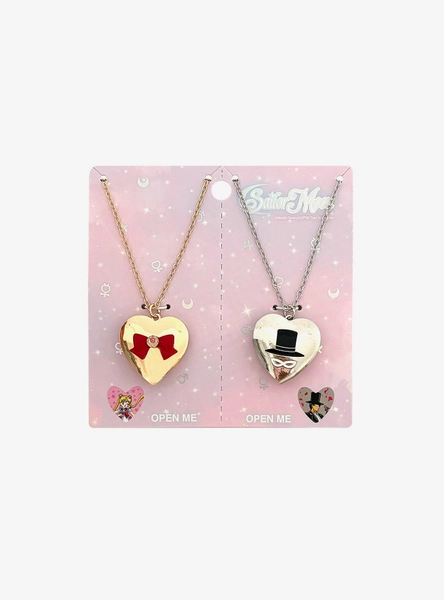 Pretty Guardian Sailor Moon Tuxedo Mask & Sailor Moon Locket Best Friend Necklace Set
