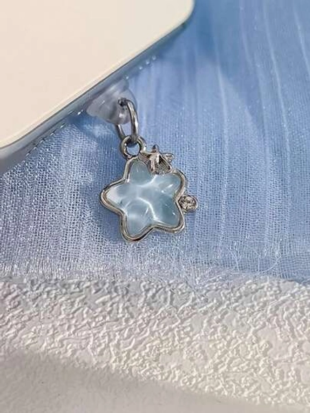 1pc Metal Rhinestone Bow Charm/Phone Charging Port Dust Plug/Decoration Pendant/Applicable For Iphone/Type-C/Android Plug