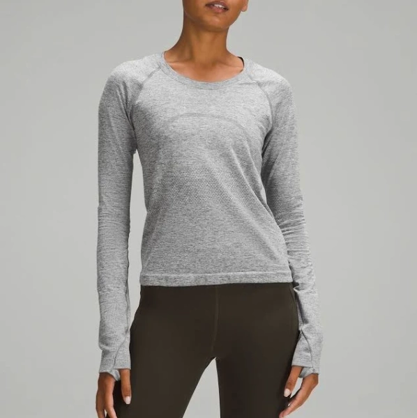 lululemon Women's Swiftly Tech Long-Sleeve Shirt 2.0 Waist Length - Size 20 | Grey