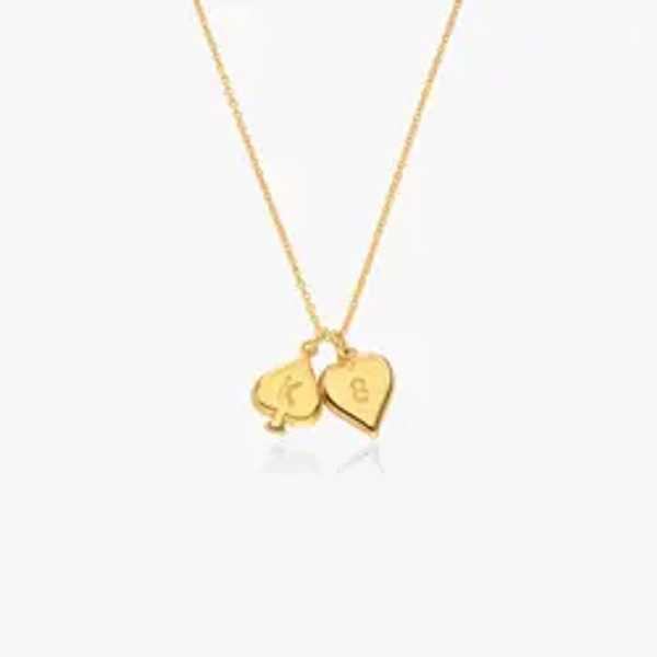 Willow Card Initials Necklace - Gold Vermeil