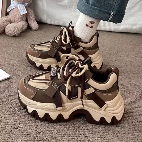 Women's Flats Thick Bottom Sports Shoes Women Luxury Designer Fashion Casual Sneakers New Autumn Tennis Shoes Vulcanized Shoes - AliExpress 322