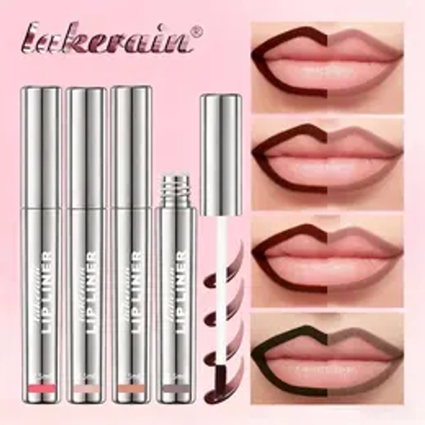 4-Piece Peel Off Lip Liner Tattoo Pen Set, Long-lasting Lip Stain, Waterproof & Smudge-proof Peel Off