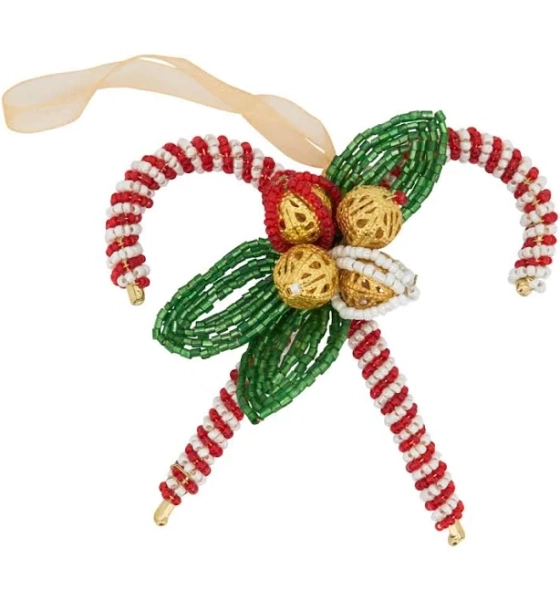 Saro Lifestyle Sweet Sparkle Beaded Candy Cane Ornament