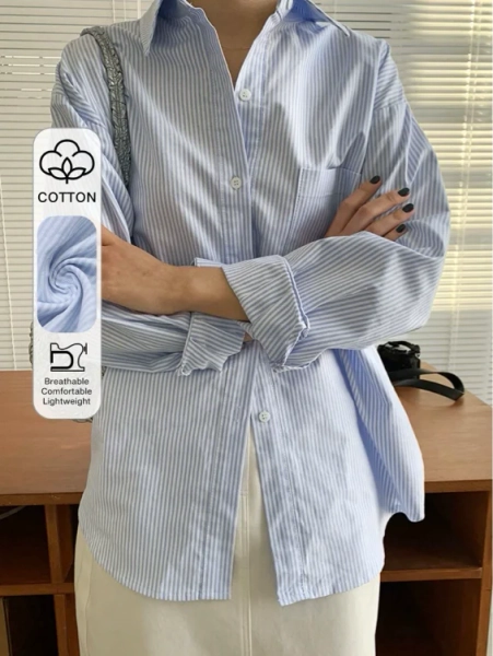Camisa algodão listrada Dazy Shein - ID 10048378