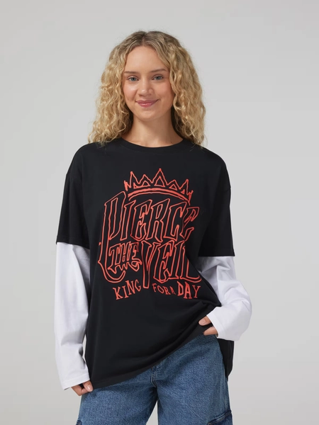 Pierce The Veil Double Layer Long Sleeve Tee  Black - Jay Jays Online