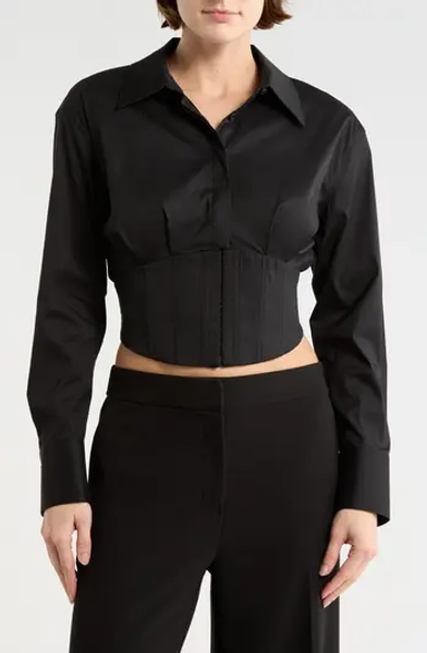 Edie Corset Button-Up Shirt