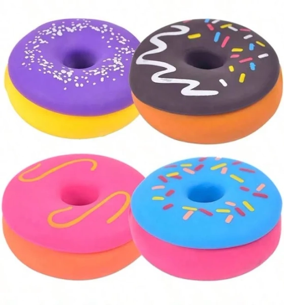 Multi-Color Donut Squishy Sensory Toy Stress Relief Soft Squeeze Fidget TPR Random Delivery Teenager Doll Ornaments Figurines Gift