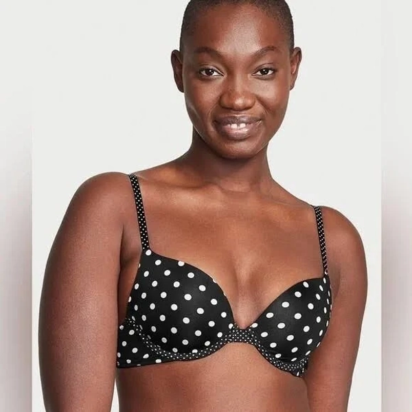 Victoria's Secret Push-up Polka Dot Black White Bra Sz 40d