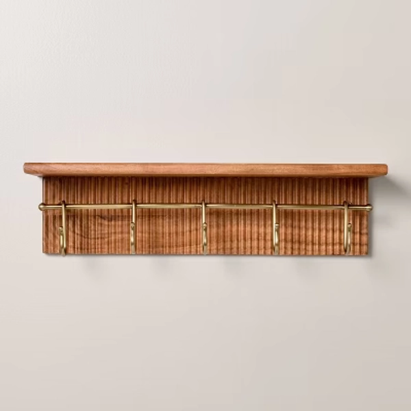 24" Grooved Wall Shelf with Rail and Hooks - Hearth & Hand™ with Magnolia