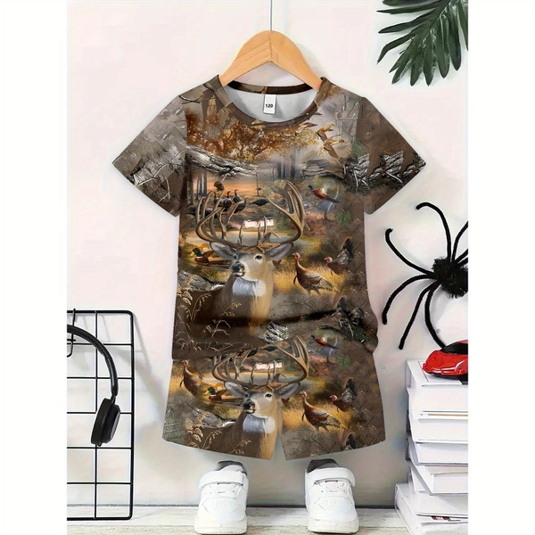 New Boys Short Sleeve Set for Outdoor Activities Suitable for Outdoor, Perfect for Outdoor