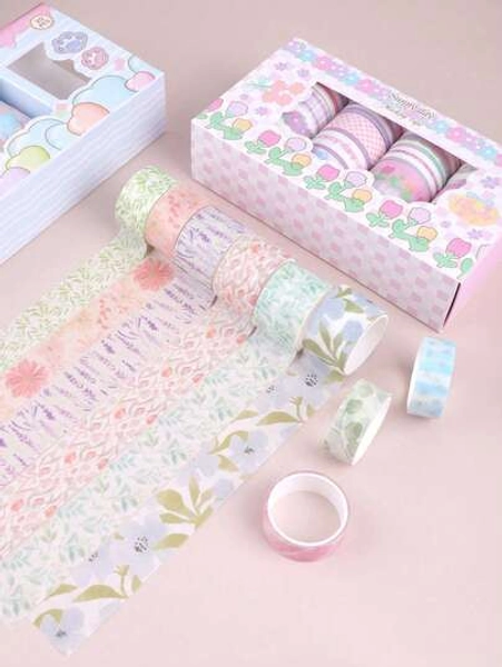 20 Rolls Of Small Fresh Floral Pattern Washi Paper Tape, Animals And Plants And Other Patterns Sticker Rolls, Diary Paper Envelope Photo Decoration, Gift Wrapping Decoration DIY Scrapbook Decoration Tape