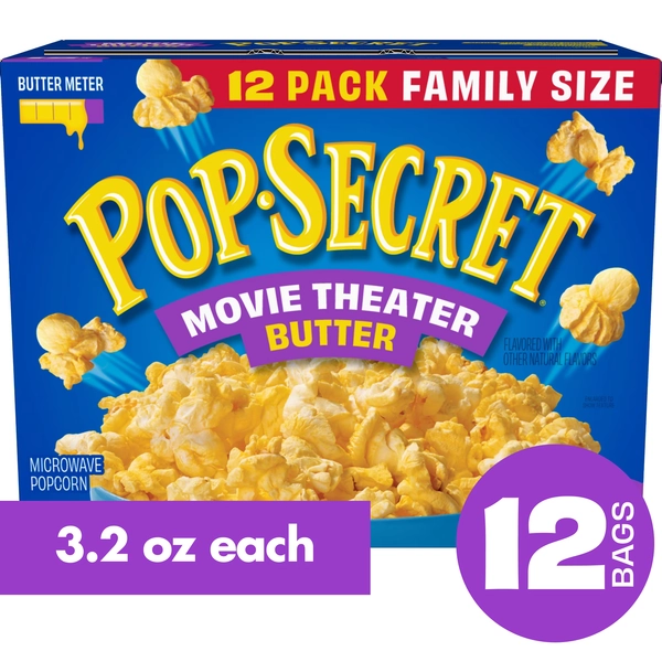 Pop Secret Microwave Popcorn, Movie Theater Butter, Flavor, 3 oz Sharing Bags, 12 Ct - Walmart.com