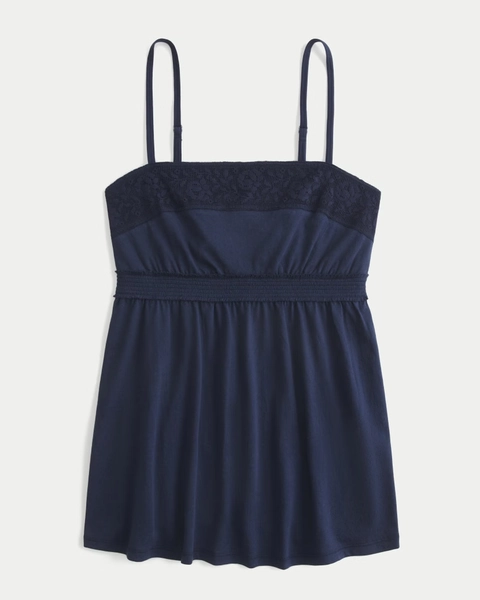 Easy Lace Trim Babydoll Top