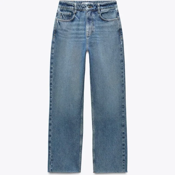 Zara Women's Z1975 High-Rise Straight Leg Jeans