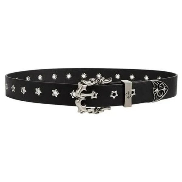 Jesscasday Women's Gothic Punk Belt With Metal Spikes Adjustable Waistband Party Wear, Adult Unisex, Size: 1XL, Grey