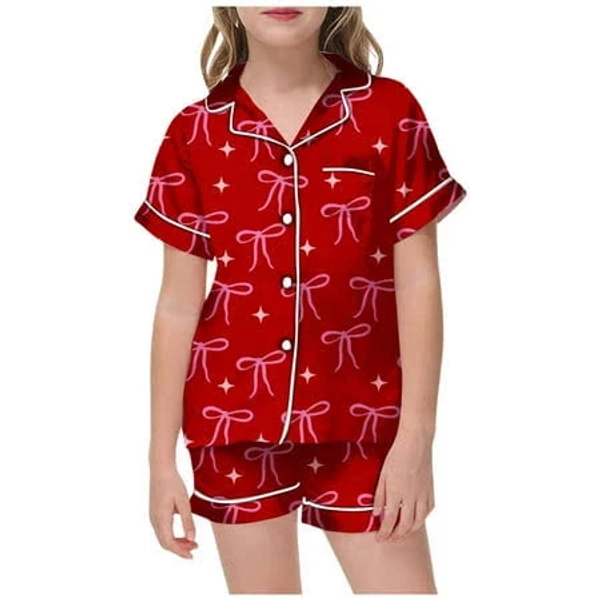 Girls 2-Piece Bow Print Pajamas