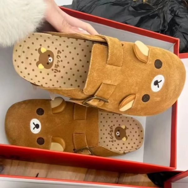New Thick Bottom Rilakkuma Women's Shoes Cartoon Height Increase Anime Periphery Retro Cute Rilakkuma Slippers - AliExpress 322