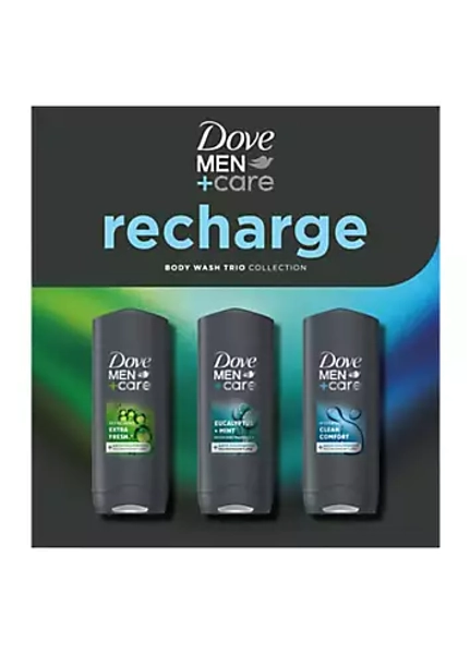 Dove Men + Care Recharge Bodywash Trio Gift Set | Freemans