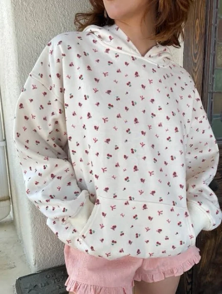 Cherry & Bow Print Hoodie