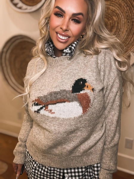 Sand Duck Graphic Knit Sweater