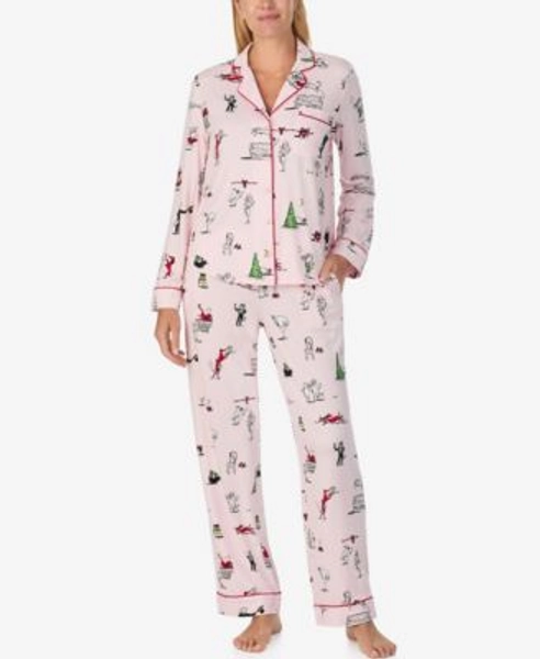 Women's 2-Piece Sleepwear Long-Sleeve Top and Pajama Pants Set