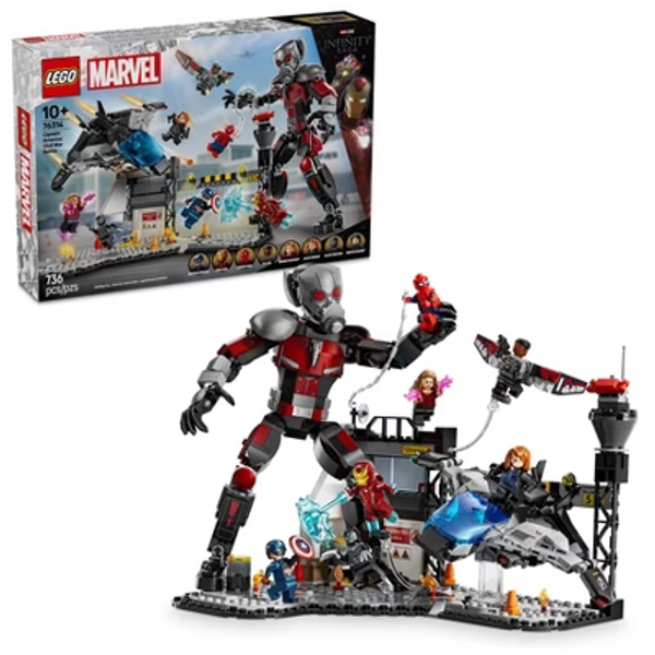 LEGO Marvel Captain America Civil War Action Battle Building Toy with 8 Minifigures & Ant Man 76314
