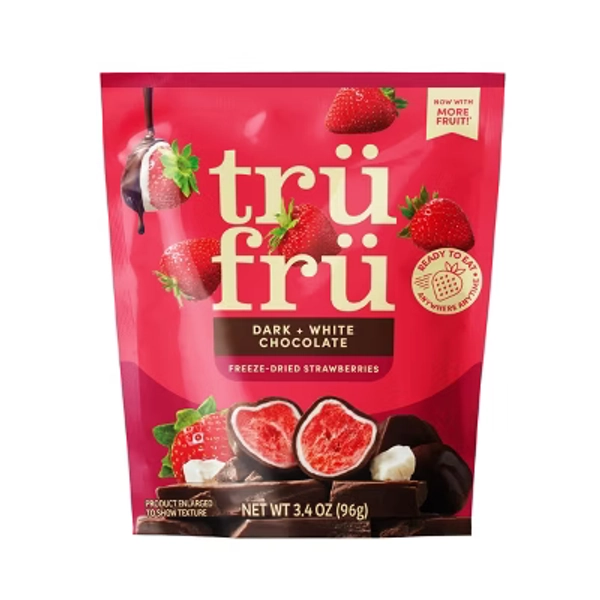 Tru Fru Freeze Dried Strawberries in Dark & White Chocolate - 3.4 oz