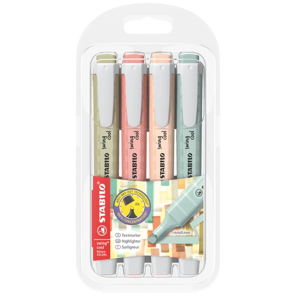 Stabilo Swing Cool Nature Colours Highlighters 4 Pack