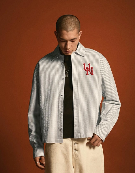 Chemise à manches longues Boxy fit brodée