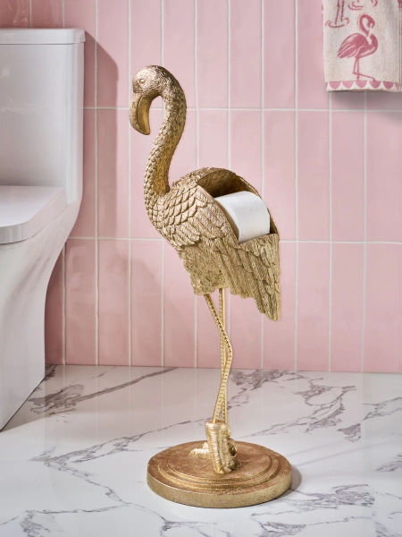 Bronze Felicity the Flamingo Toilet Roll Stand - Size ONE