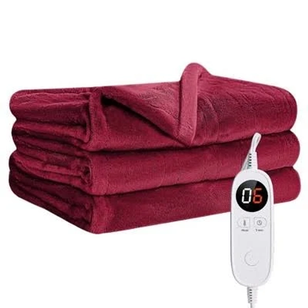 Hyleory 50x60" Electric Reversible Flannel Heated Throw Blanket