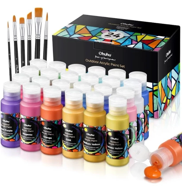 Ohuhu 24 Colors Art Craft Acrylic Paint Set
