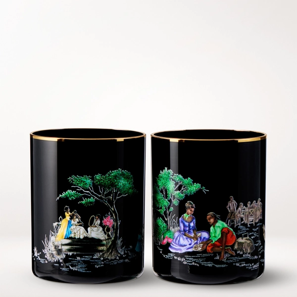 Sheila Bridges x Williams Sonoma Harlem Toile Double-Old Fashioned Glasses
