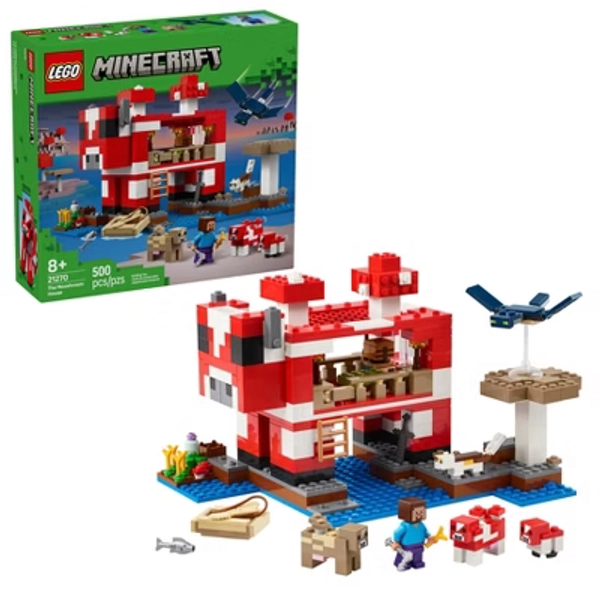 LEGO Minecraft The Mooshroom House Toy Figures and Building Playset 21270