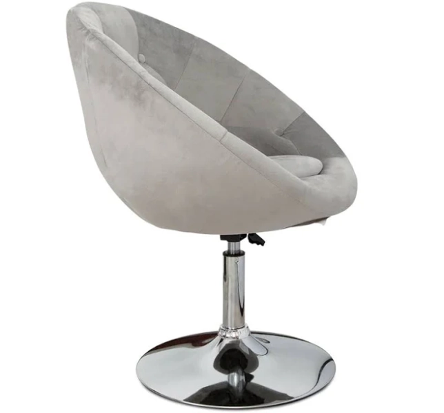 Antoinette Round Tufted Vanity Chair Cool Gray