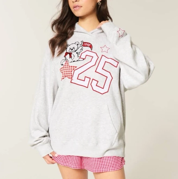 Hollister Women's Oversized Varsity Graphic Hoodie
