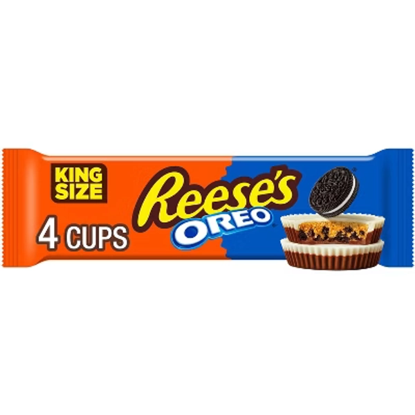 Reese's with OREO Milk Chocolate and White Crème Peanut Butter Cups King Size Candy - 2.8 oz