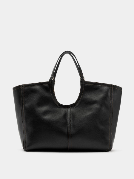 Sac shopper uni avec pochette