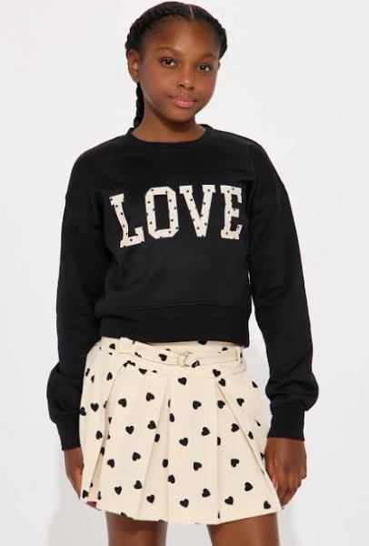 Fashion Nova Kids' Mini Love Over Everything Sweatshirt and Skirt Set