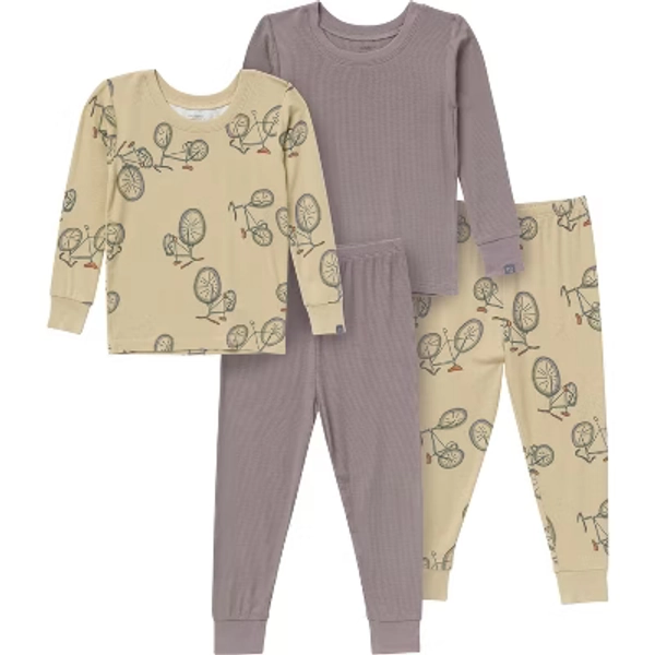 Modern Moments by Gerber Toddler Boys´ 4-Piece Snug Fit Pajama Set, Bicycle, 5T