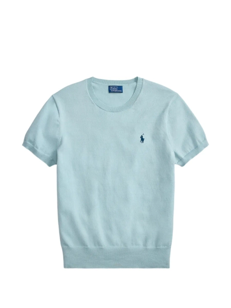 Polo Ralph Lauren Pony-embroidered Knitted T-shirt | Green | FARFETCH