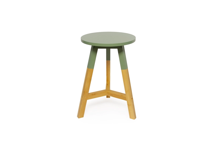 Strike Bamboo and MDF Stool (Olive Green) | Futon Company