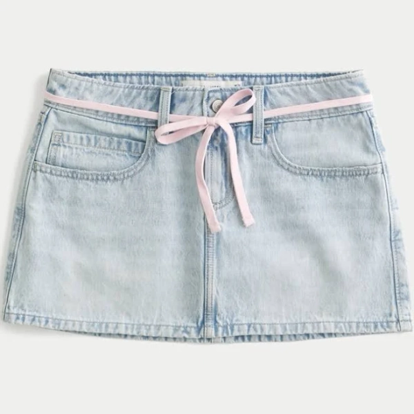 Hollister Women's Low-Rise Denim Mini Skort