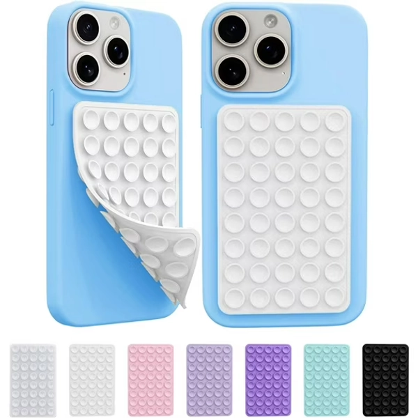 2 Pack Silicone Octo Cup Buddy Sticky Grip Holder for Cellphone, Silicone Suction Cup Phone Case Mount Double Sided, Hands-Free Phone Accessories Strong Grip Holder for Selfie and Video