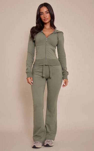 Petite Sea Green Low Rise Skinny Flare Trousers