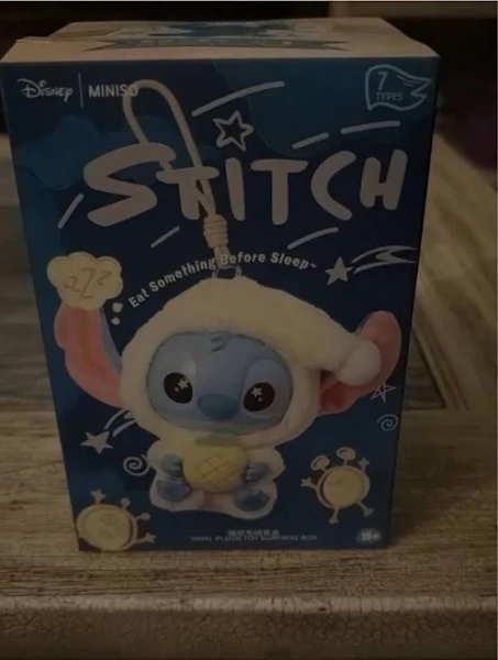 MINISO Stitch Eat Something Before Sleep Plush Keychain Blind Box