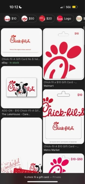 Chick fil a Gift Card