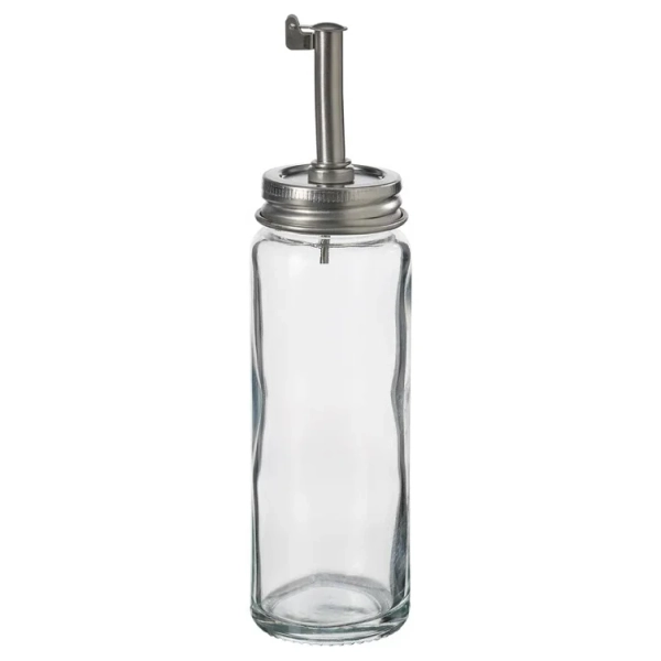 CITRONHAJ Oil/vinegar bottle - clear glass/stainless steel 16 cm (6 ¼ ")