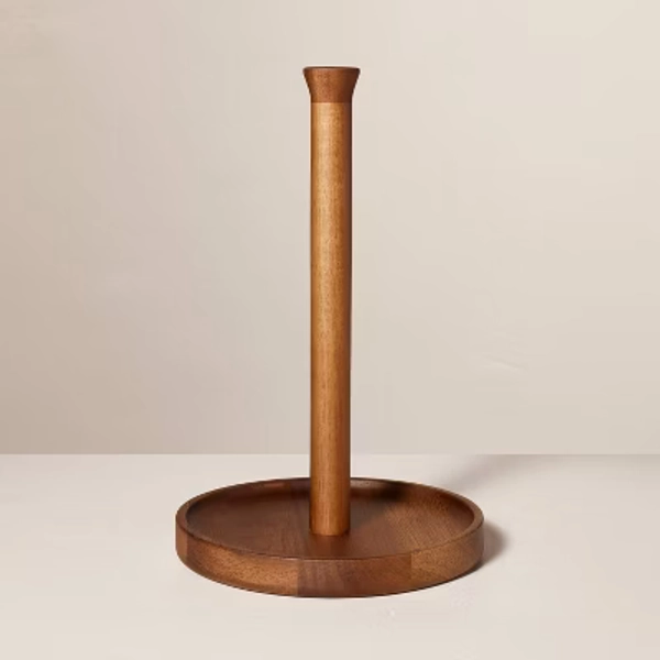 Wooden Paper Towel Holder Brown - Hearth & Hand™ with Magnolia: Acacia Wood, Countertop Design, Varnished Finish
