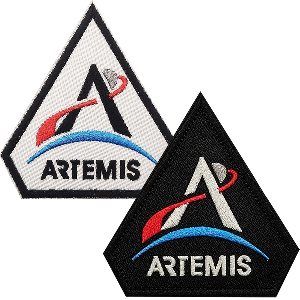 Artemis Moon Iron on Sew on Patch - Embroidered Space Badge for Backpacks, Jackets, Hats, Gear